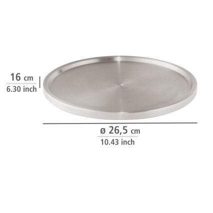 WENKO 2334100 - Bakke i rustfrit stål, 26,5 x 1,5 cm, rustfrit stål/sølv