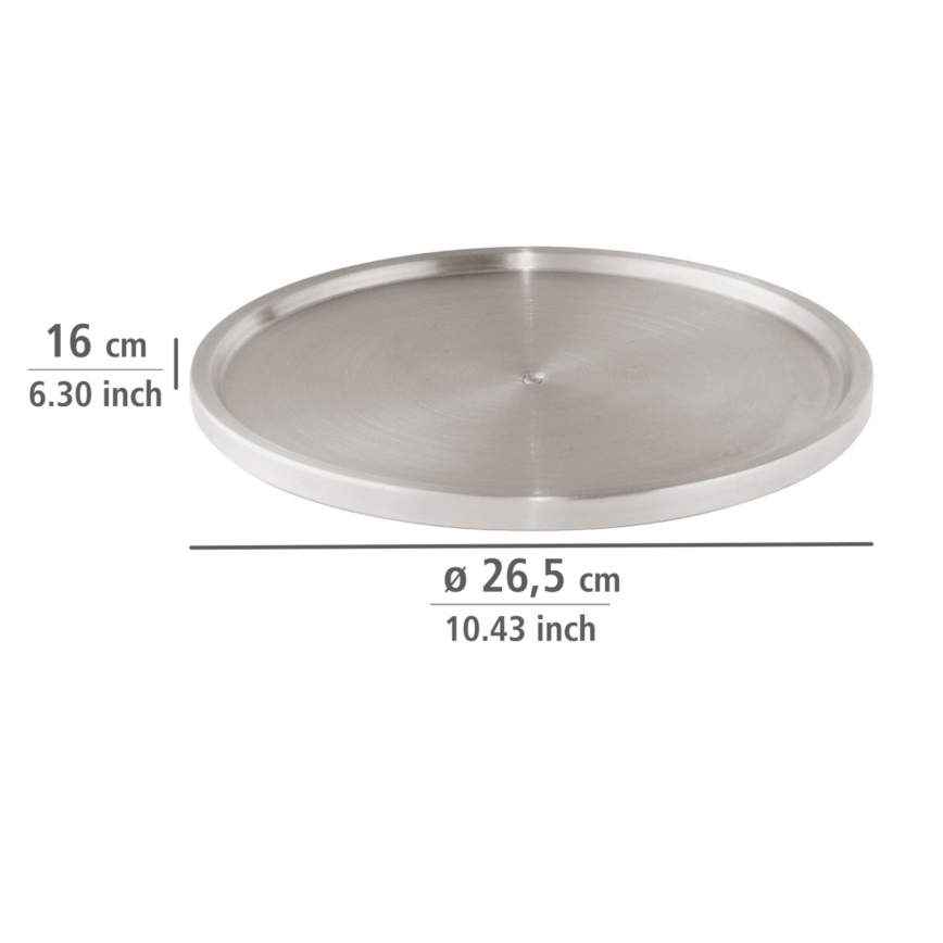 WENKO 2334100 - Bakke i rustfrit stål, 26,5 x 1,5 cm, rustfrit stål/sølv