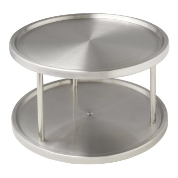WENKO 2335100 - Skabskarrusel CABINET CAROUSEL 26,5x15,5 cm rustfrit stål/sølv