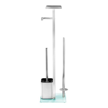 WENKO 23364100 - WC-børste DEBAR 21x70,5 cm rustfrit stål/satin/hvid