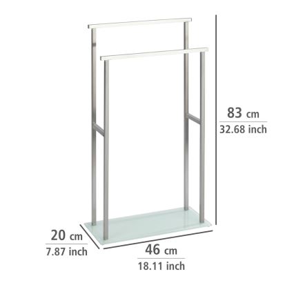 WENKO 23438100 - Håndklædestativ DEBAR 20x83 cm rustfrit stål/satineret/hvid