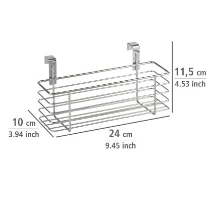 WENKO 2344100 - Kurv SLIM 24x11,5 cm blank krom/sort