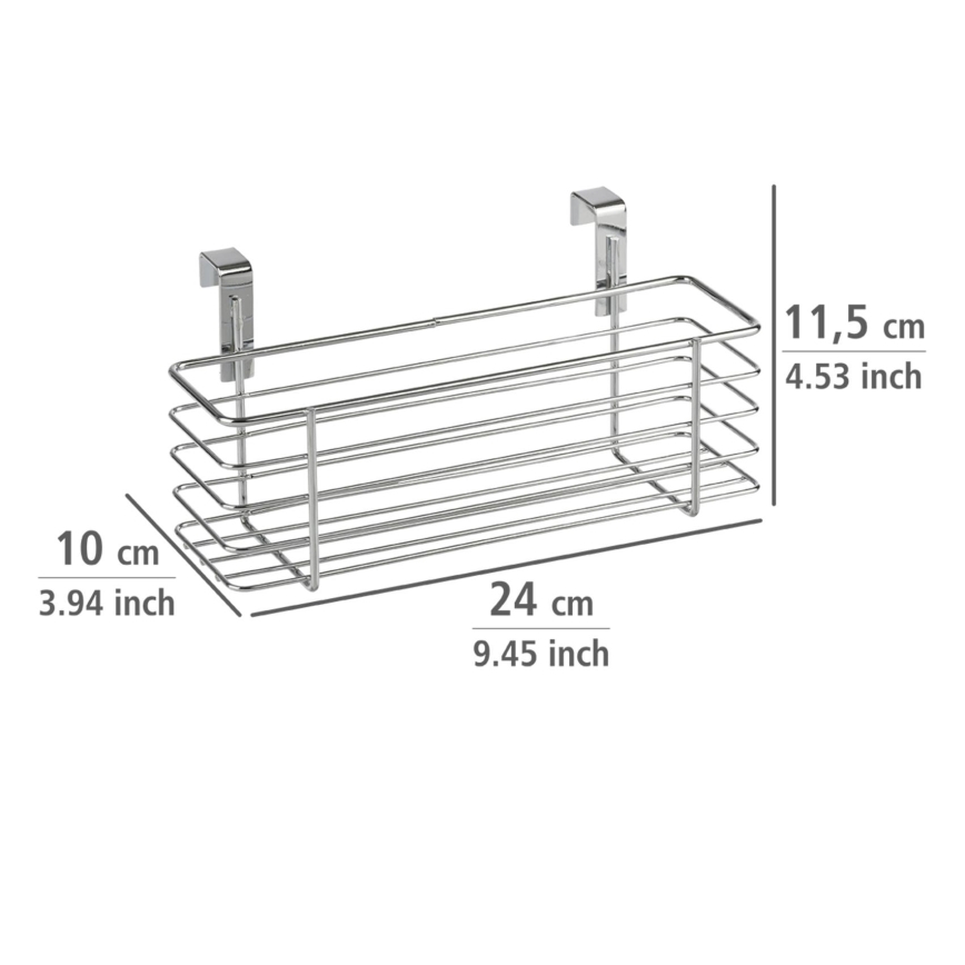 WENKO 2344100 - Kurv SLIM 24x11,5 cm blank krom/sort