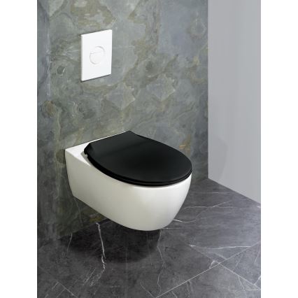 WENKO 23443100-WC toiletsæde KOS 44x37 cm sort/sølv