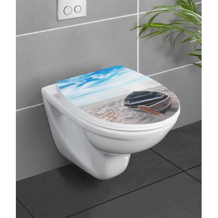 WENKO 23532100-WC toiletsæde, bæreevne 300/350 kg, 36,5 x 45 cm, multifarvet/sølv
