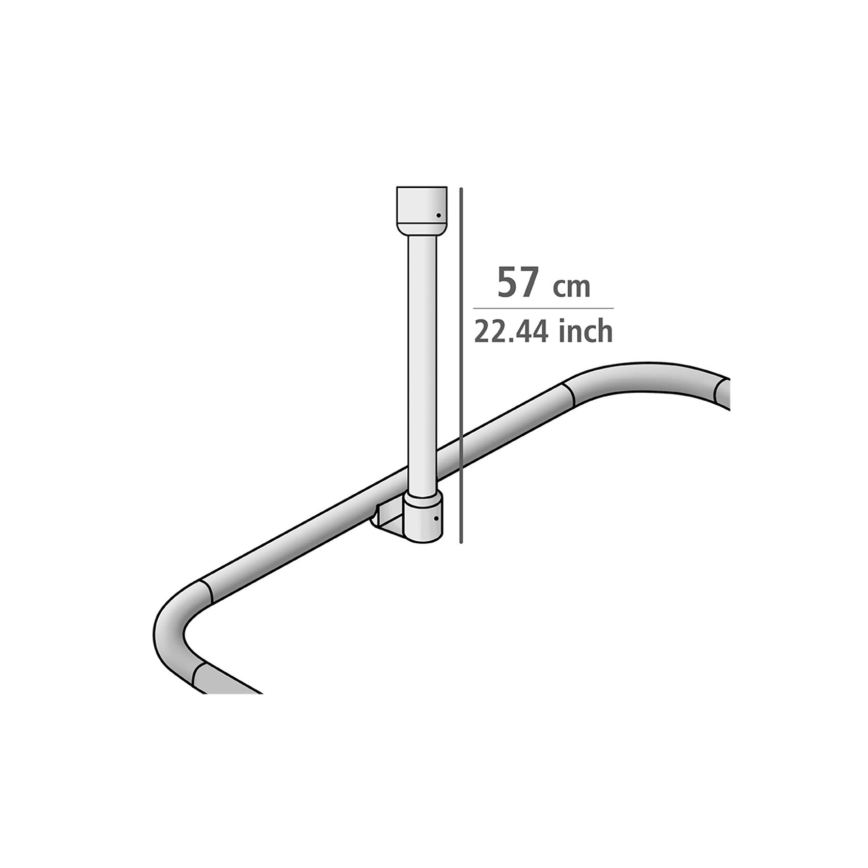WENKO 23566100 - UNIVERSAL loftstøtte 57 cm sort