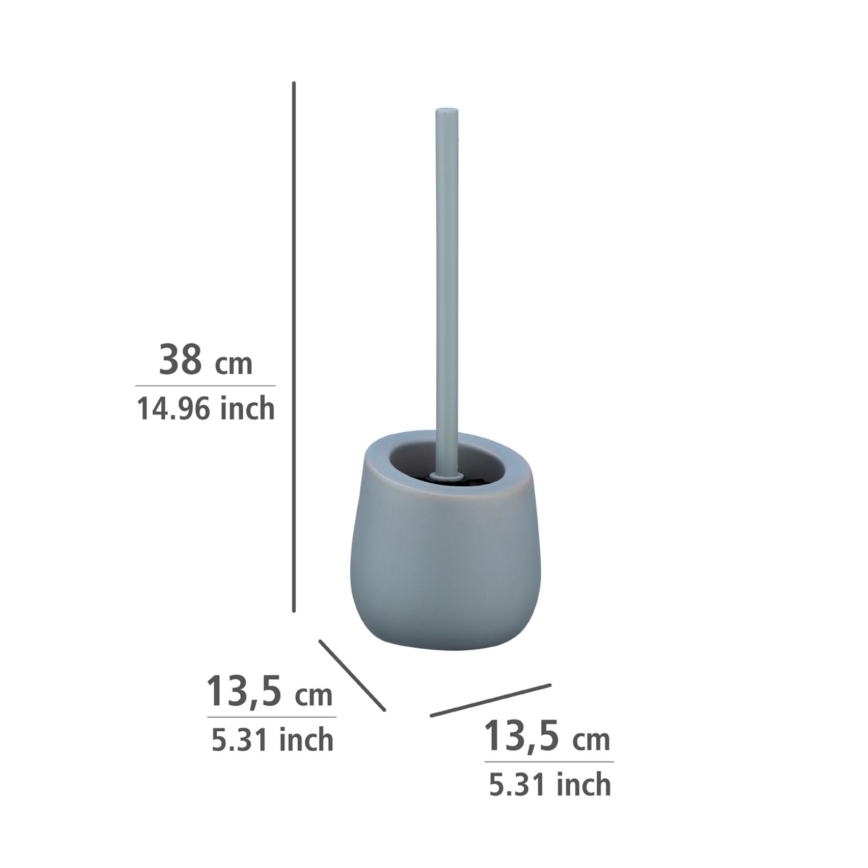 WENKO 23650100 - WC-børste BADI 13,5 x 38 cm grå