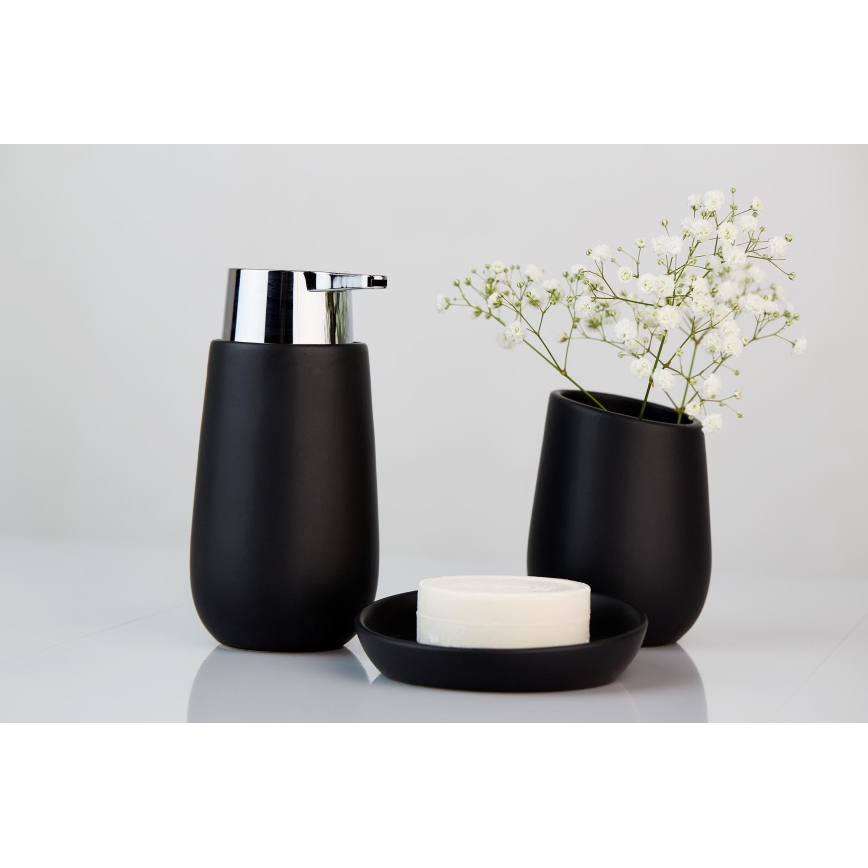 WENKO 23651800 - Tandbørstekrus BADI 8x11 cm, sort