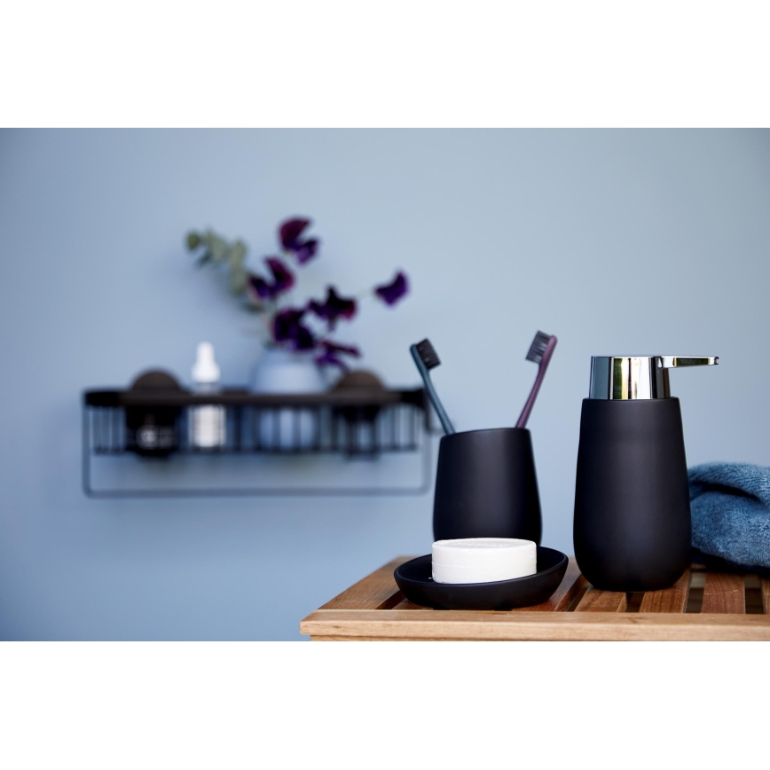 WENKO 23651800 - Tandbørstekrus BADI 8x11 cm, sort