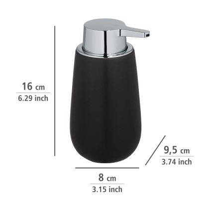 WENKO 23652800 - Sæbedispenser BADI 320 ml, sort