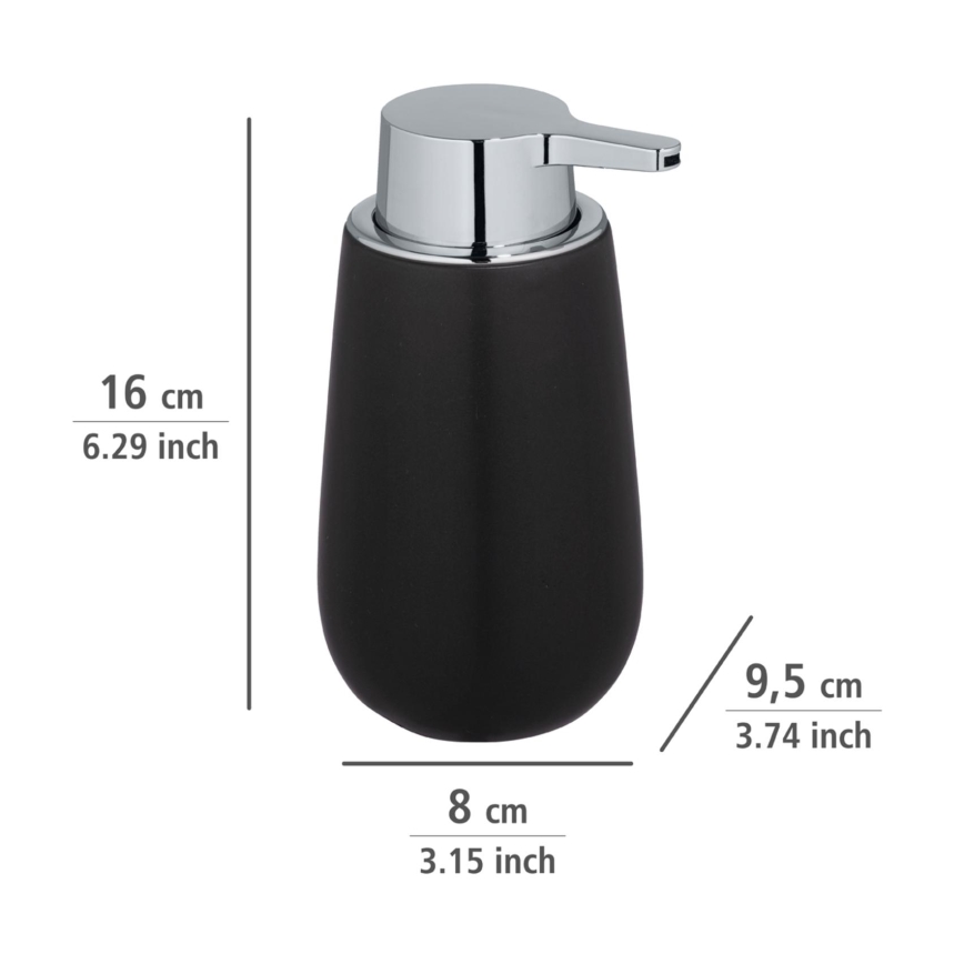 WENKO 23652800 - Sæbedispenser BADI 320 ml, sort