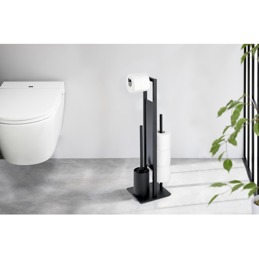 WENKO 23708100 - WC-børste RIVALTA 18x70 cm sort