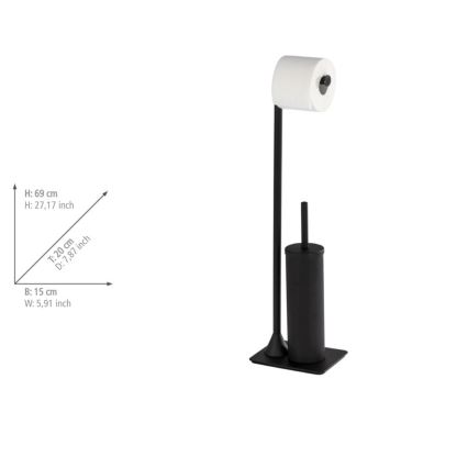 WENKO 23710100 - WC-børste HELLA 15x69 cm sort