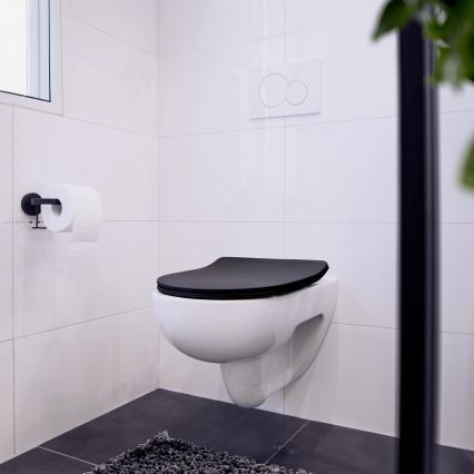 WENKO 23827100-WC toiletsæde SEDILO 45,2x36,2 cm sort/sølv