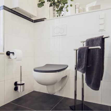 WENKO 23828100-toiletsæde SEDILO 45,2x36,2 cm grå/sølv