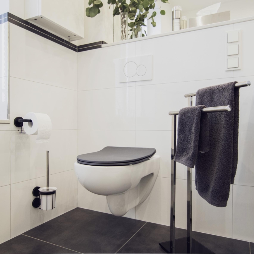 WENKO 23828100-toiletsæde SEDILO 45,2x36,2 cm grå/sølv