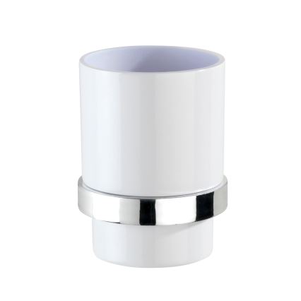WENKO 23847800-Tandbørstekop TURBO-LOC QUADRO ED. 7x9,5 cm blank krom/hvid