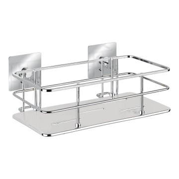 WENKO 23854800-Hylde TURBO-LOC QUADRO ED. 24x14,5 cm i rustfrit stål/blank krom