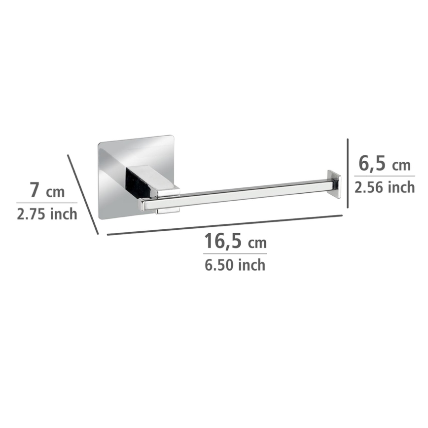WENKO 23859800 - Toiletpapirholder TURBO-LOC QUADRO ED 16,5x6,5 cm rustfrit stål