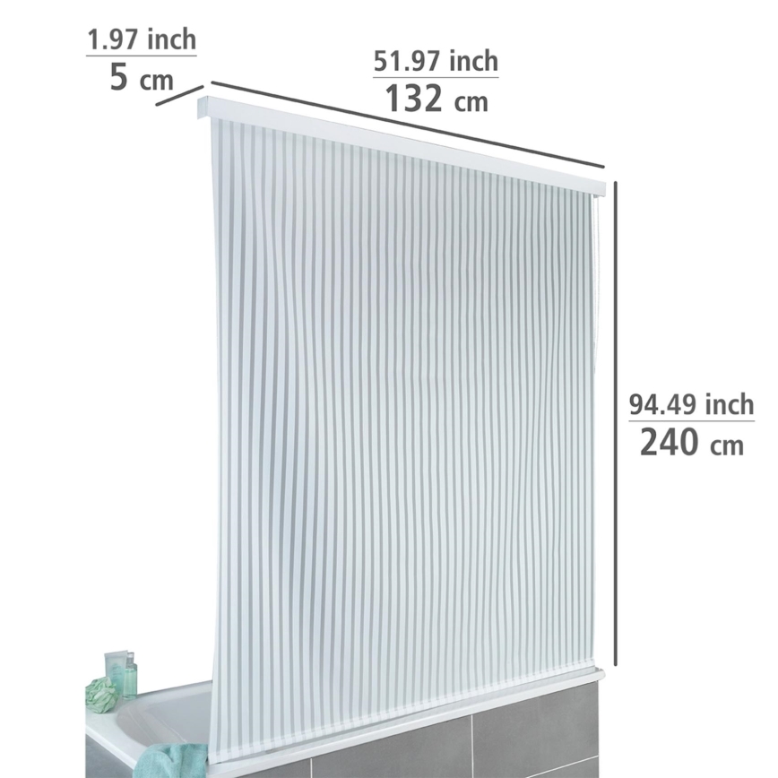 WENKO 23864100 - Rullegardin til brusebad 132x240 cm hvid