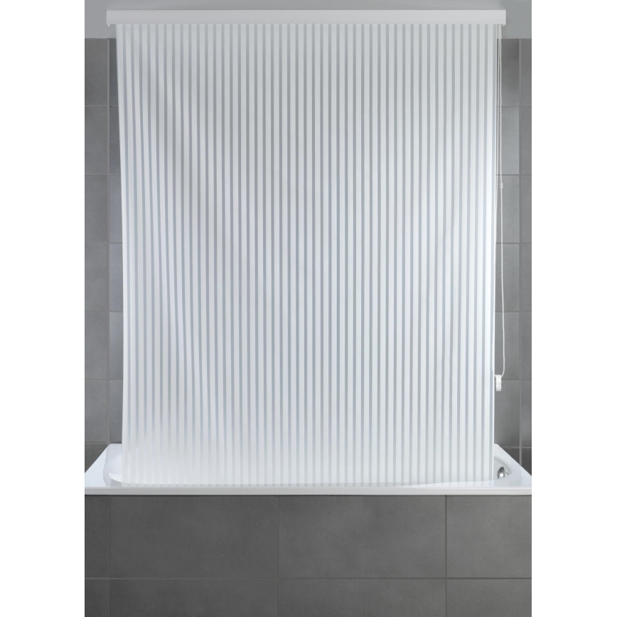 WENKO 23864100 - Rullegardin til brusebad 132x240 cm hvid