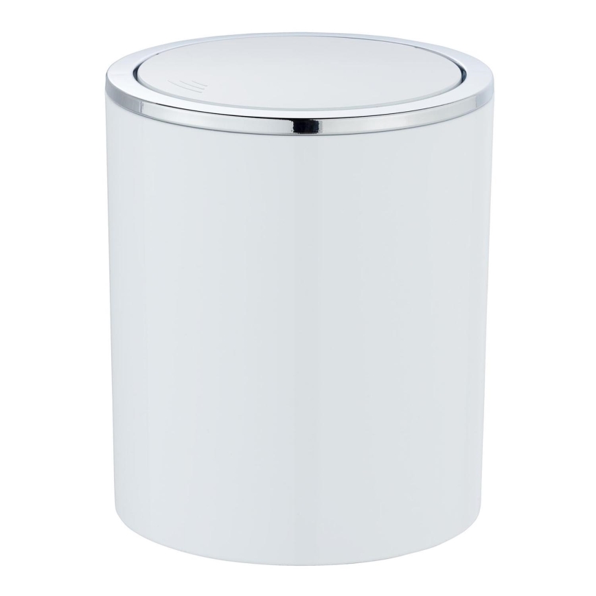 WENKO 23930100 - Affaldsspand INCA 14x16,8 cm hvid/blank krom