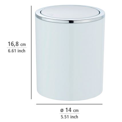 WENKO 23930100 - Affaldsspand INCA 14x16,8 cm hvid/blank krom