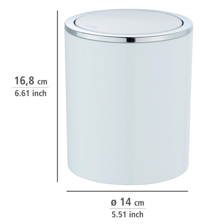WENKO 23930100 - Affaldsspand INCA 14x16,8 cm hvid/blank krom