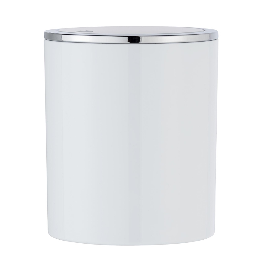 WENKO 23930100 - Affaldsspand INCA 14x16,8 cm hvid/blank krom