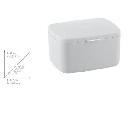 WENKO 23960100 - Box BARCELONA 19,5x16 cm hvid/blank krom