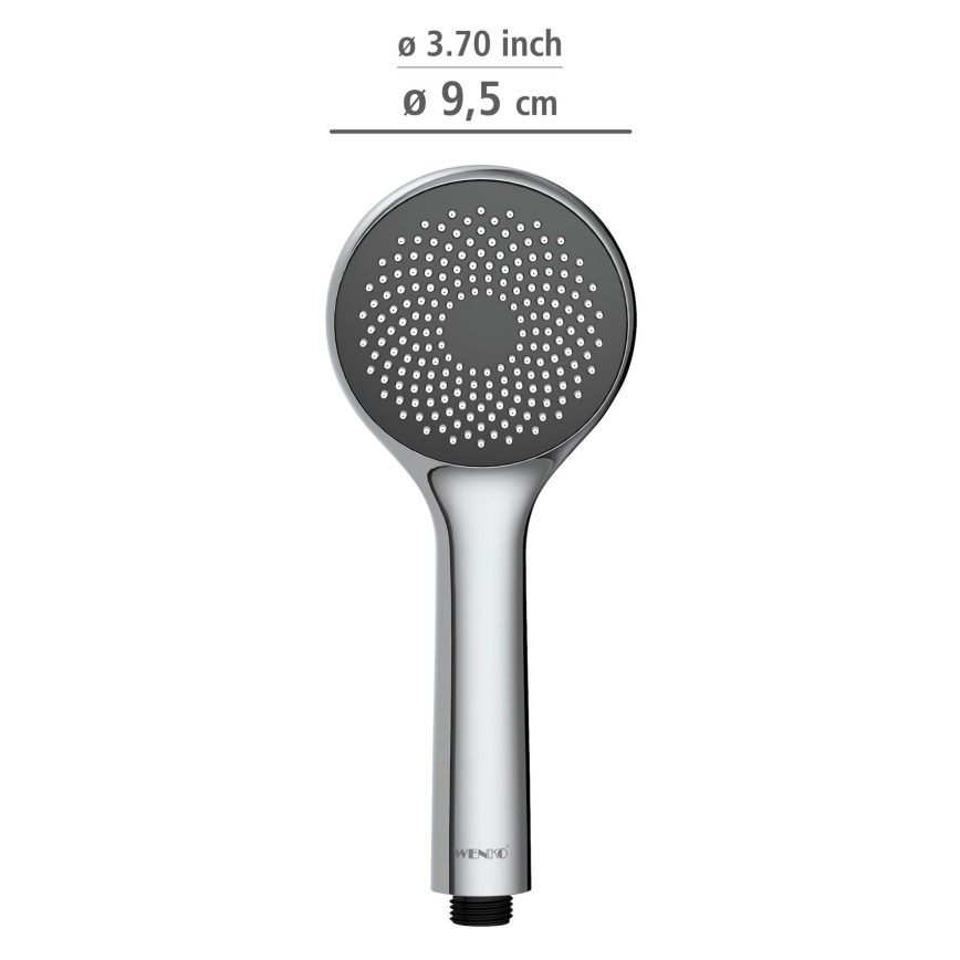 WENKO 23991100 - Bruserhoved Vandbesparende system 9,5x9,5 cm blank krom/grå