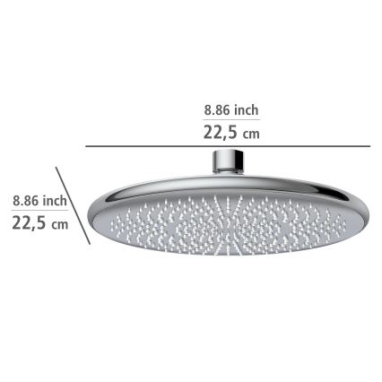 WENKO 23998100 - Brusehoved med vandbesparende system 22,5x22,5 cm blank krom