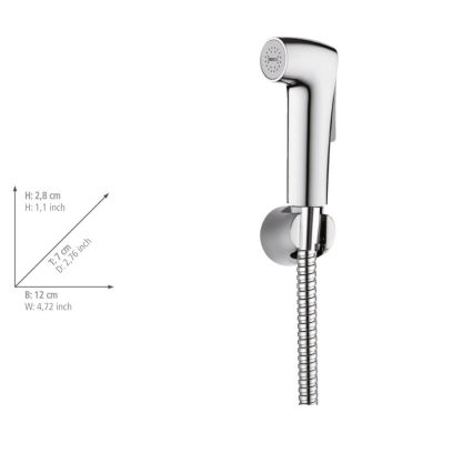 WENKO 23999100 - Bidetsæt Vandbesparende system 12x7 cm blank krom/sølv