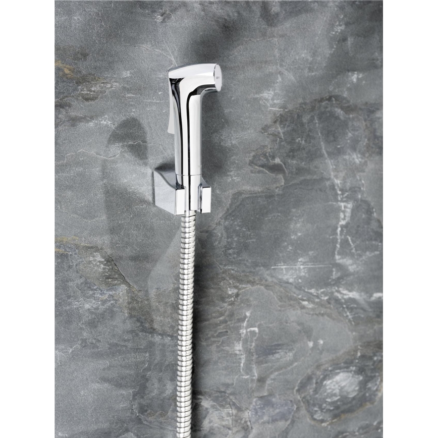 WENKO 23999100 - Bidetsæt Vandbesparende system 12x7 cm blank krom/sølv