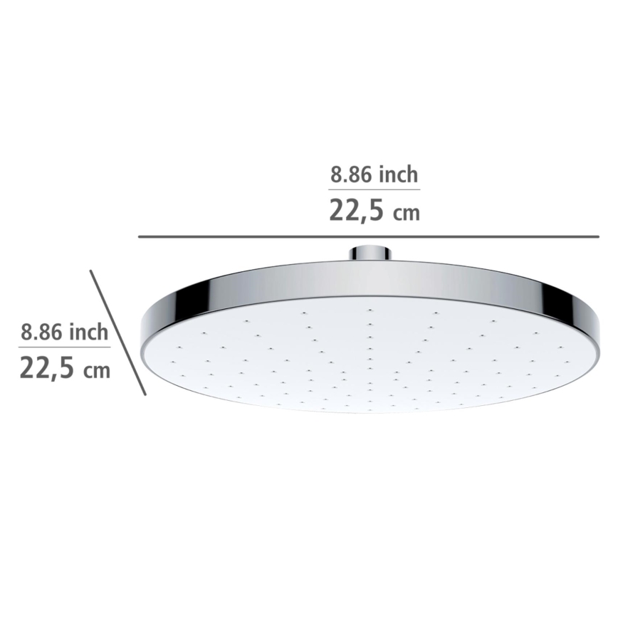WENKO 24000100-Brusehoved AUTOMATISK RENGØRING 22,5x22,5 cm blank krom/hvid