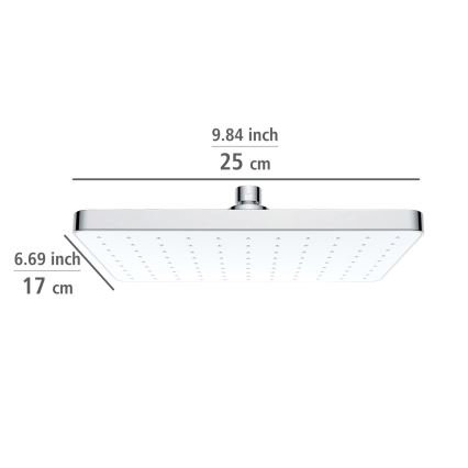 WENKO 24001100 - Bruserhoved AUTOMATISK RENGØRING 25x17 cm poleret krom/hvid