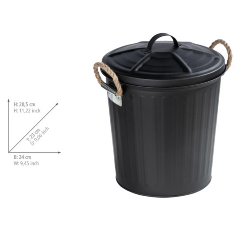 WENKO 24022100 - Kurv GARA 24x28,5 cm sort