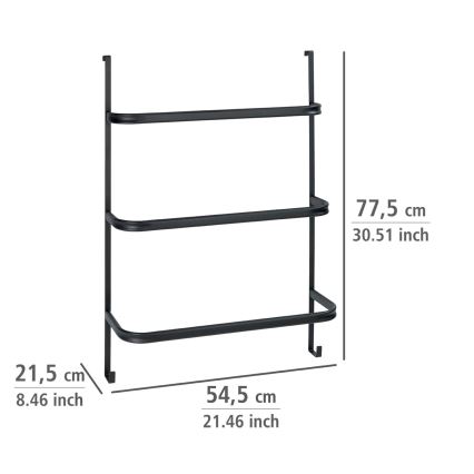 WENKO 24026100 - Håndklædeholder IRPINIA 54,5x77,5 cm sort