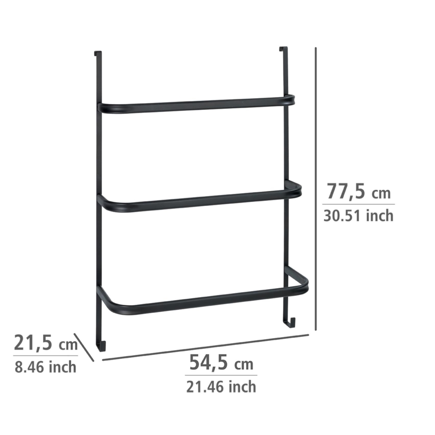 WENKO 24026100 - Håndklædeholder IRPINIA 54,5x77,5 cm sort