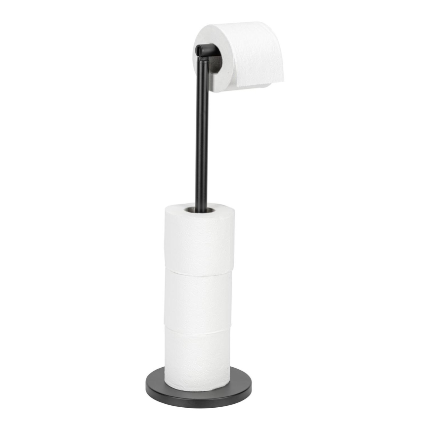 WENKO 24034100 - Toiletpapirholder 21x55 cm sort/sølv
