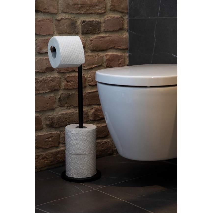 WENKO 24034100 - Toiletpapirholder 21x55 cm sort/sølv