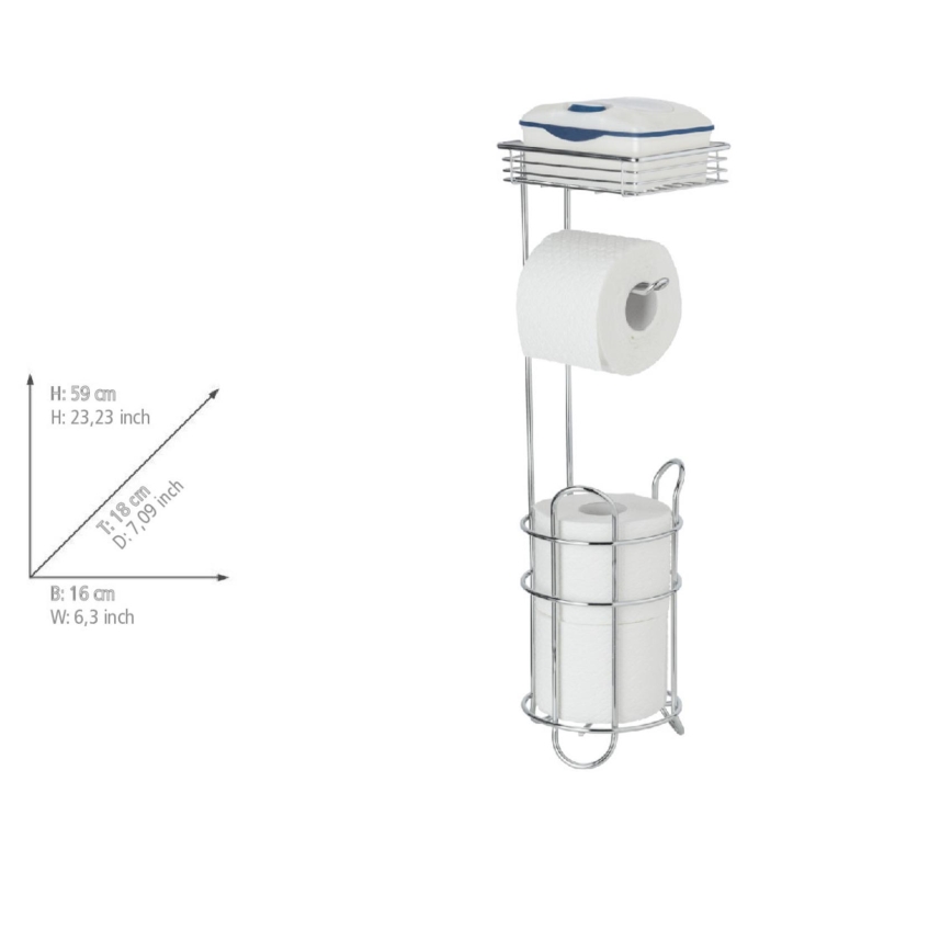 WENKO 24074800 - Toiletpapirholder 16x59 cm i blank krom