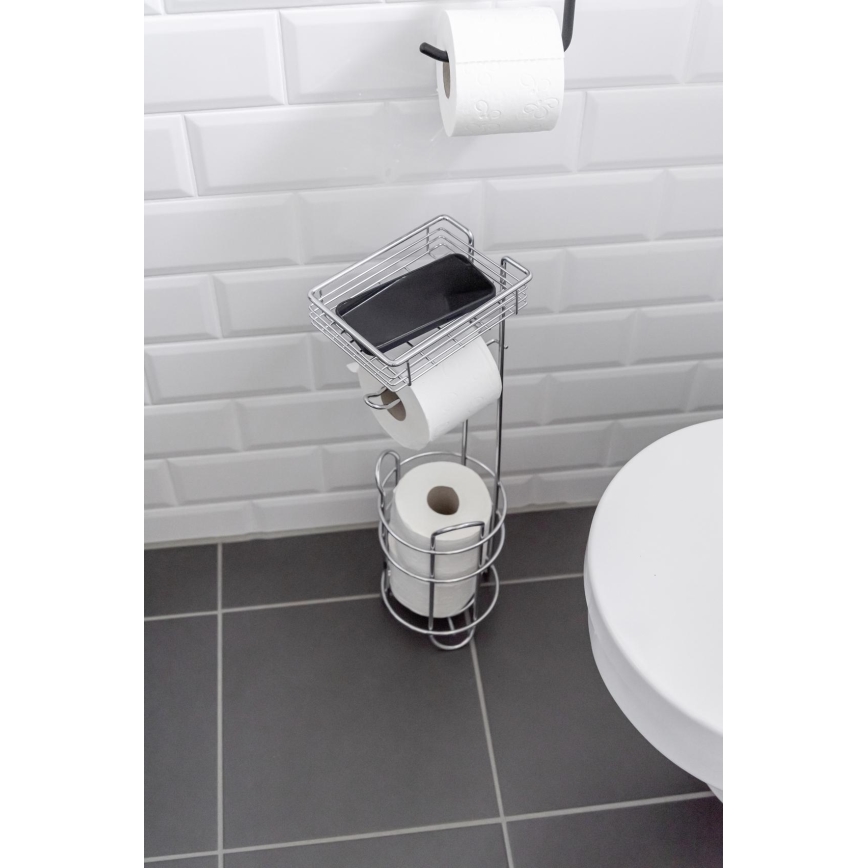 WENKO 24074800 - Toiletpapirholder 16x59 cm i blank krom