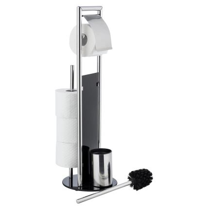 WENKO 24075800 - WC-sæt RAVINA 20x707 cm rustfrit stål/sølv/sort