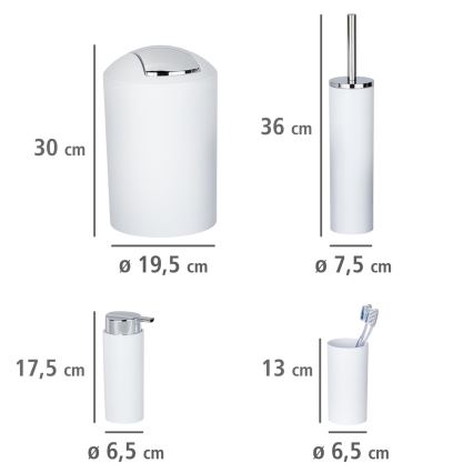 WENKO 24077800 - Sæt CALVO 6,5x13 cm hvid/blank krom