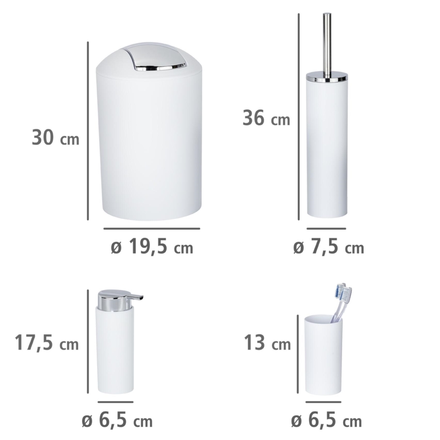 WENKO 24077800 - Sæt CALVO 6,5x13 cm hvid/blank krom
