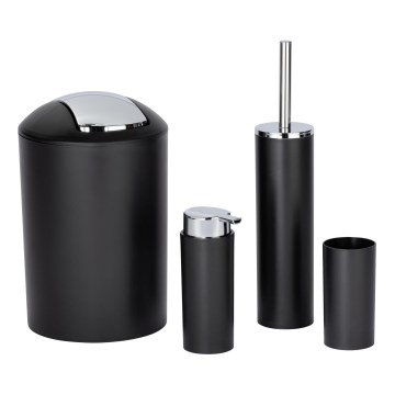 WENKO 24078800 - Sæt CALVO 6,5x13 cm sort/poleret krom