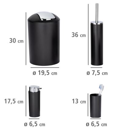 WENKO 24078800 - Sæt CALVO 6,5x13 cm sort/blank krom