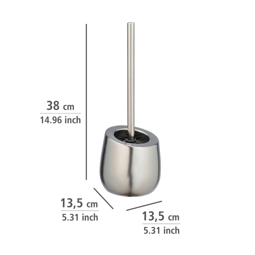 WENKO 24140100 - WC-børste BADI 13,5x38 cm sølv