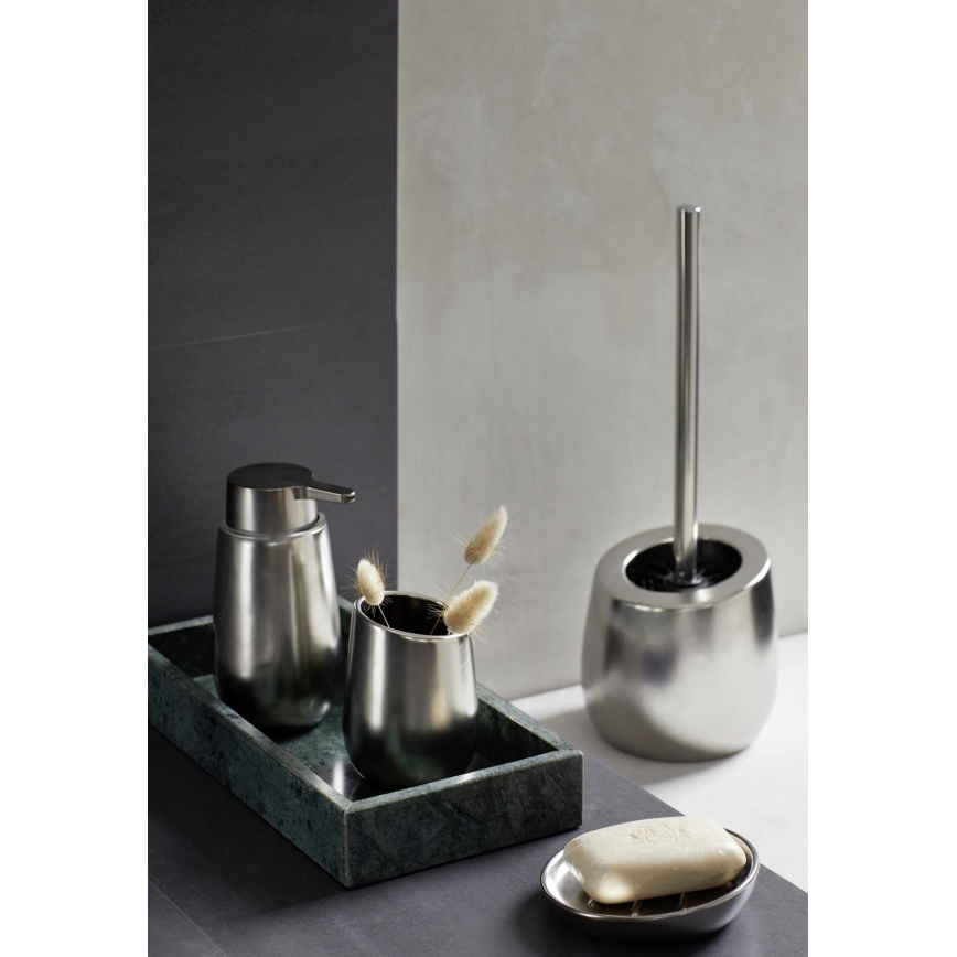 WENKO 24140100 - WC-børste BADI 13,5x38 cm sølv